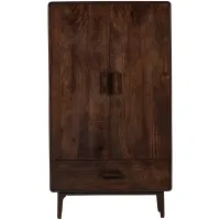 Liya 2-deurs kast mangohout donkerbuin WOOOD